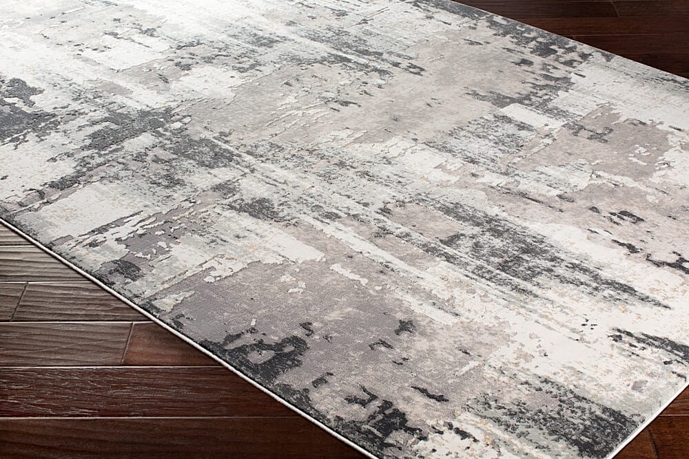 Surya Quatro Qua-2307 Charcoal, Silver Gray, Medium Gray Organic / Abstract Area Rug