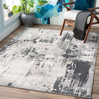 Surya Quatro Qua-2307 Charcoal, Silver Gray, Medium Gray Organic / Abstract Area Rug