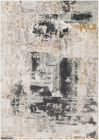 Surya Quatro Qua-2308 Silver Gray, Charcoal, Medium Gray Organic / Abstract Area Rug