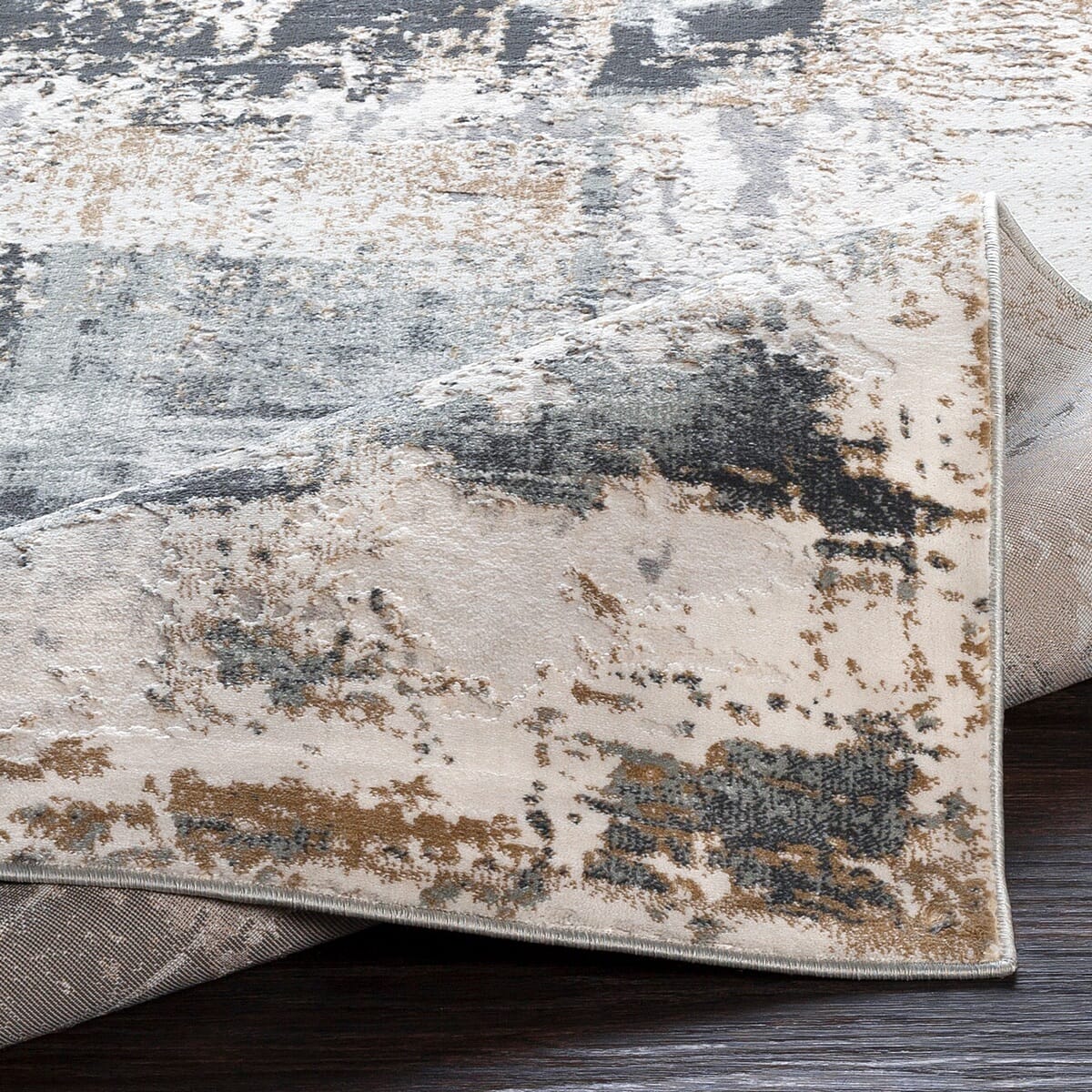 Surya Quatro Qua-2308 Silver Gray, Charcoal, Medium Gray Rugs.