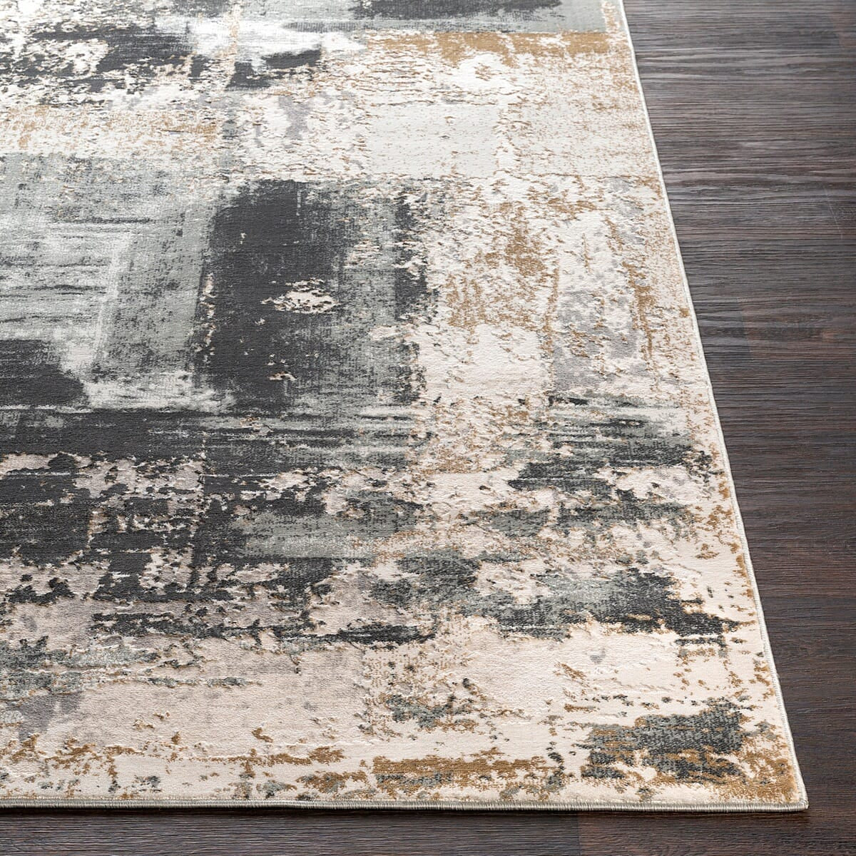 Surya Quatro Qua-2308 Silver Gray, Charcoal, Medium Gray Rugs.