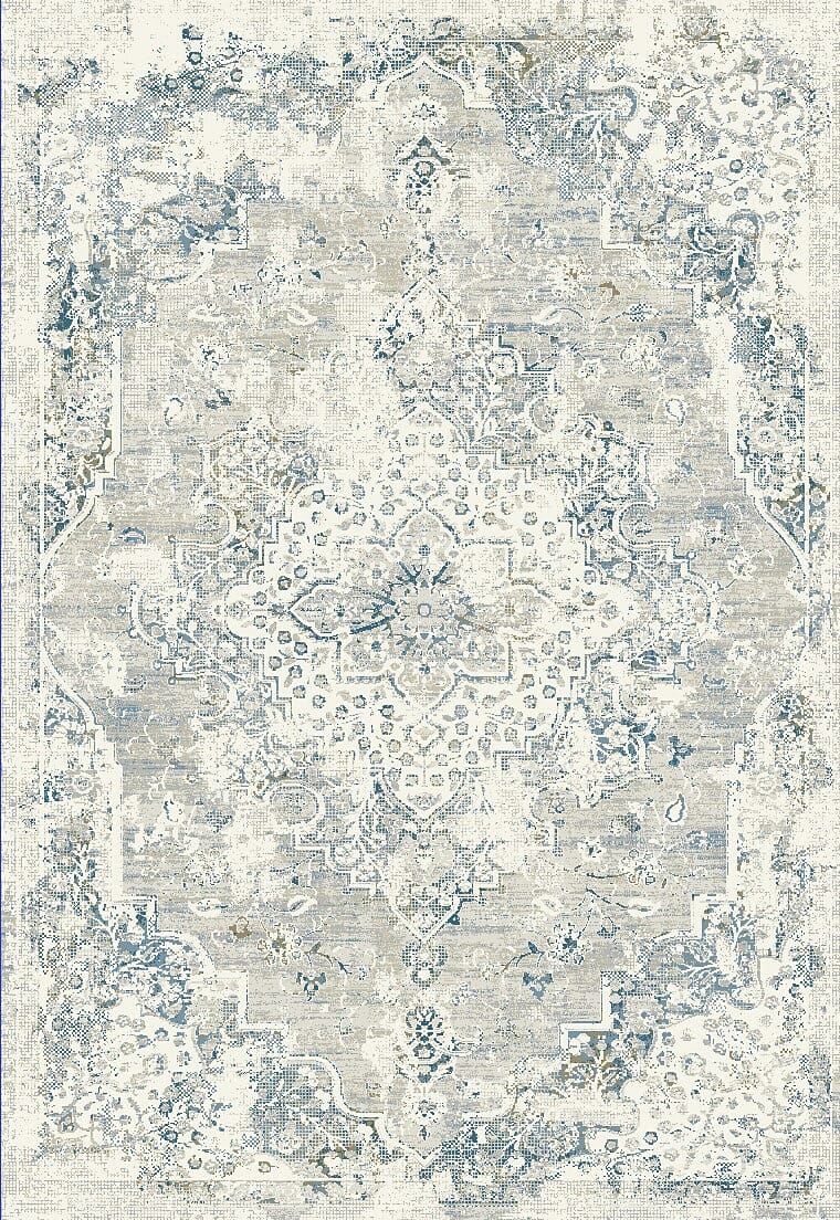 Dynamic Quartz 27064 Ivory / Grey / Blue Vintage / Distressed Area Rug