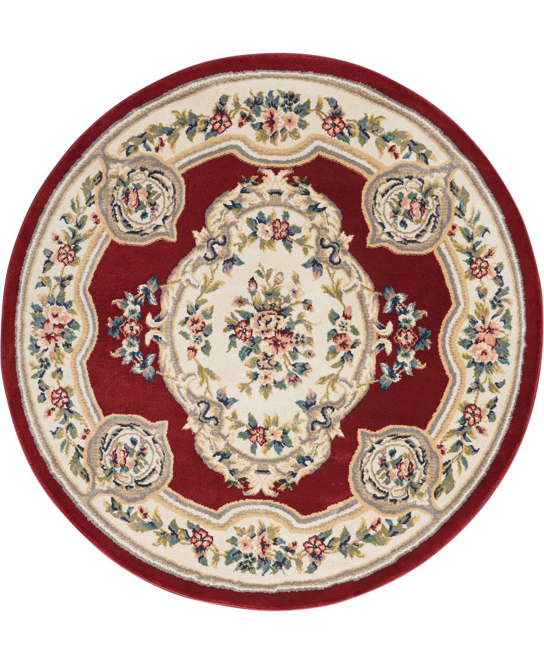 Nourison Aubusson Abs1 Red Area Rug