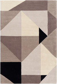 Surya Queens Qun-2302 Black, Light Gray, Cream, Medium Gray Area Rug