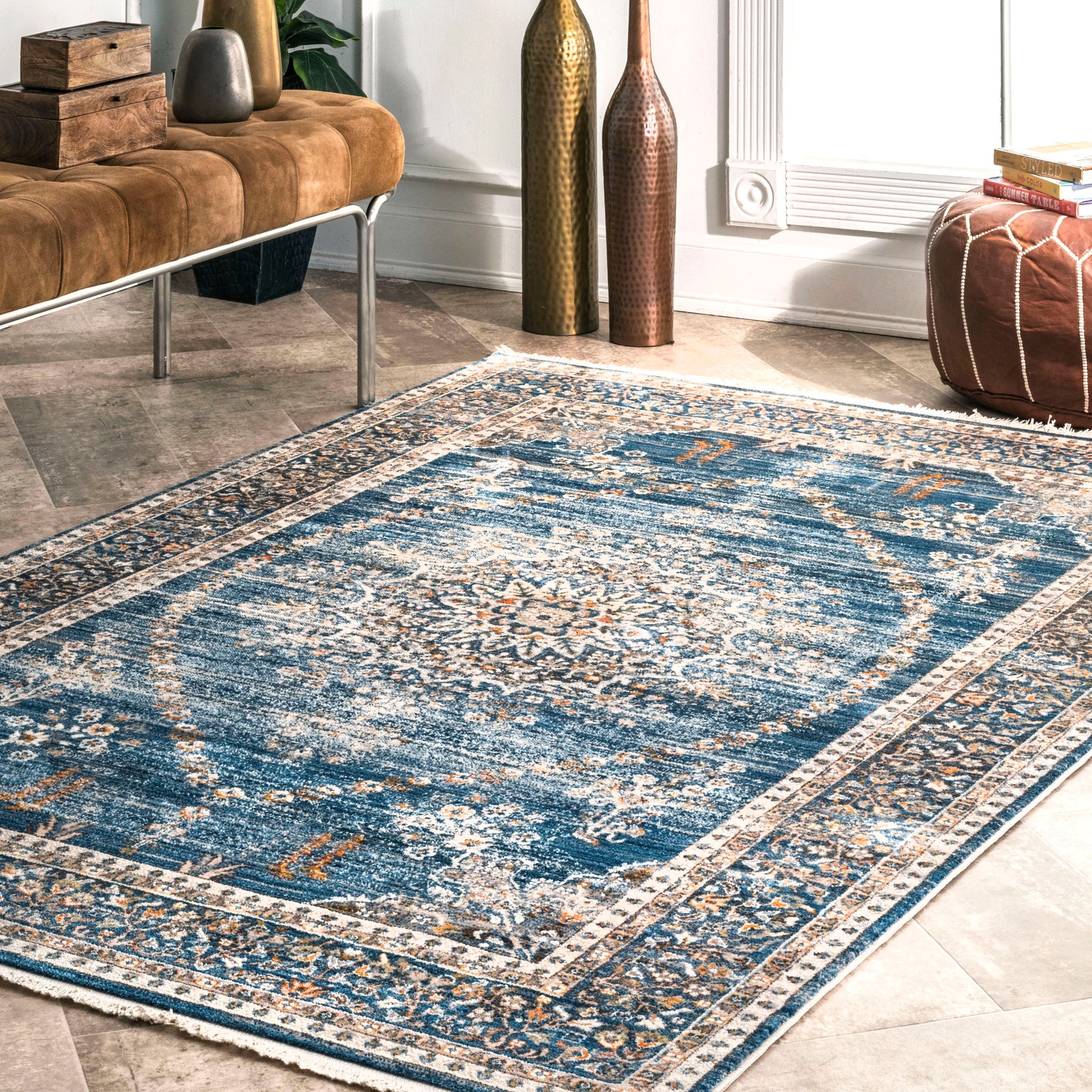 Nuloom Penny Floral Npe2137A Blue Area Rug