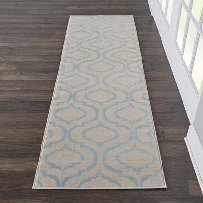 Nourison Jubilant Jub19 Ivory / Blue Geometric Area Rug