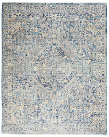 Nourison Lustrous Weave Luw02 Blue/Ivory Area Rug