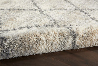 Nourison Oslo Shag Osl01 Ivory / Grey Moroccan Area Rug