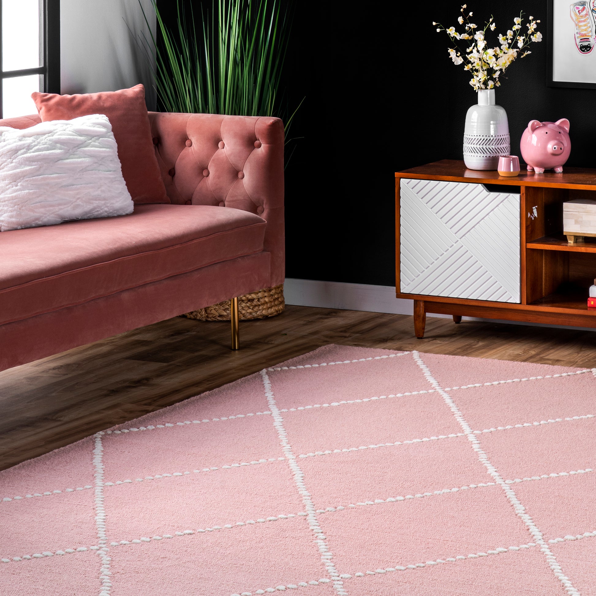 Nuloom Elvia Nel2746C Baby Pink Area Rug