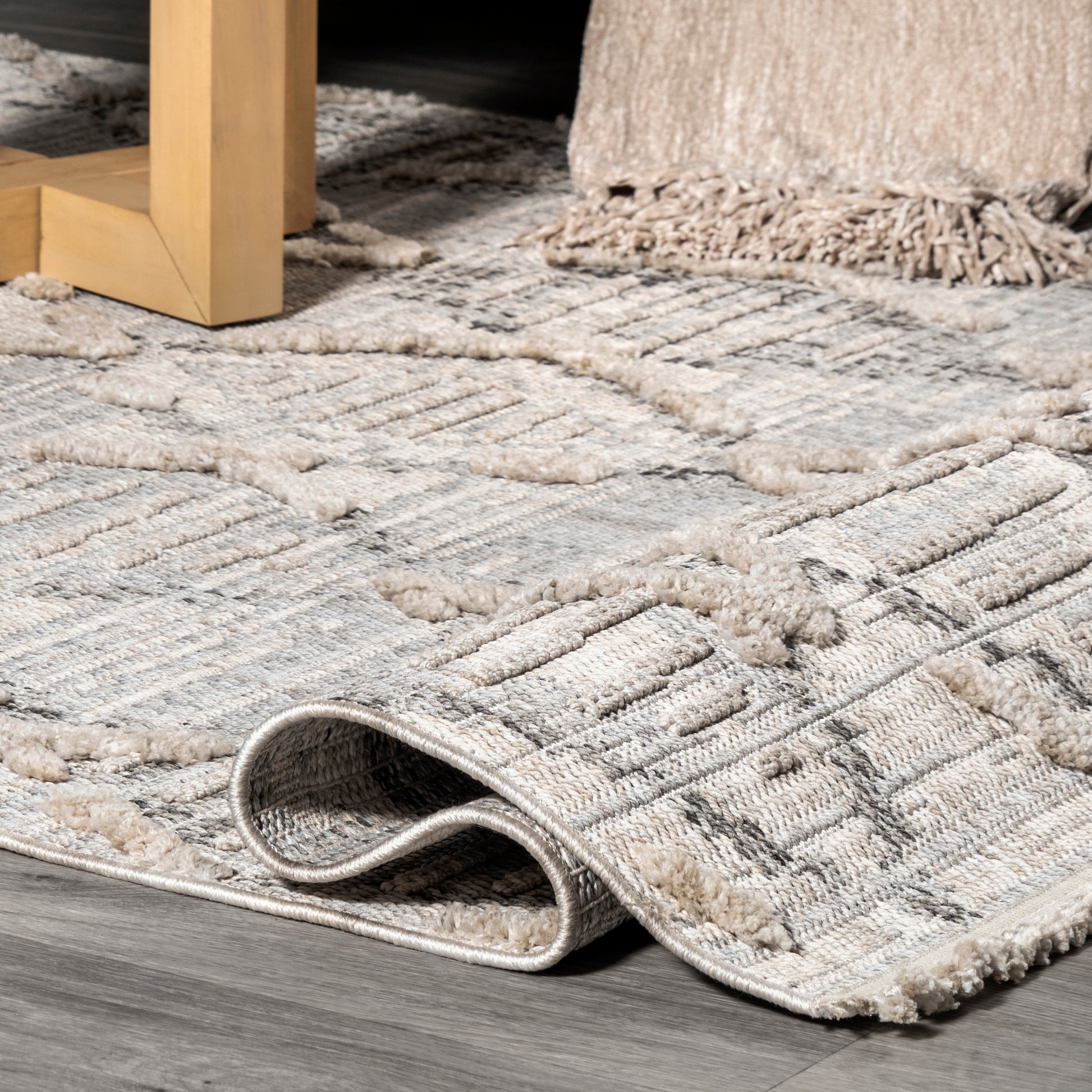 Nuloom Marni Bohemian Knotted Nma2311A Light Gray Area Rug