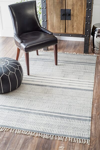 AreaRugs.com Kafra Rach Grey Striped Area Rug