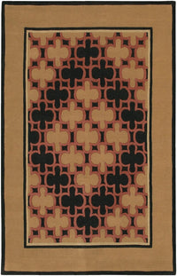 Chandra Rain Rai815 Tan / Black / Salmon Pink Southwestern Area Rug