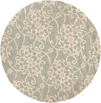 Surya Rain Rai-1103 Sea Foam, Emerald, Dark Brown Damask Area Rug