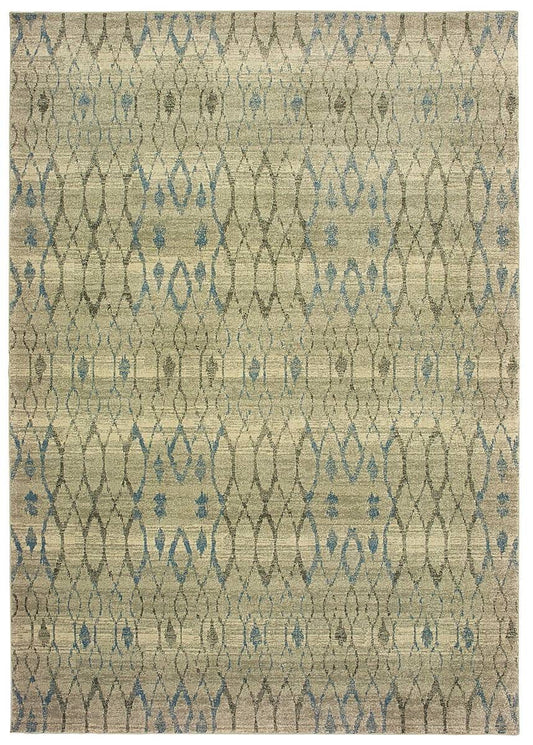 Oriental Weavers Sphinx Raleigh 1807H Ivory / Blue Geometric Area Rug