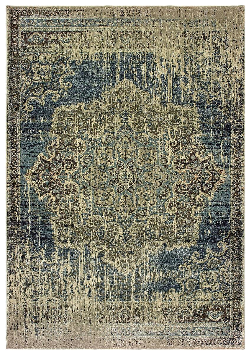 Oriental Weavers Sphinx Raleigh 6649H Blue / Ivory Vintage / Distressed Area Rug