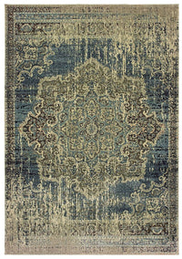 Oriental Weavers Sphinx Raleigh 6649H Blue / Ivory Vintage / Distressed Area Rug