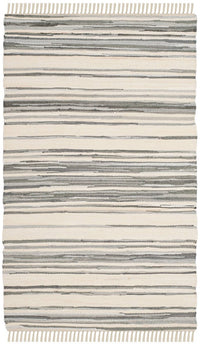 Safavieh Rag Rug Rar126A Ivory / Grey Striped Area Rug