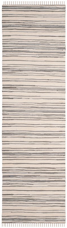 Safavieh Rag Rug Rar126A Ivory / Grey Striped Area Rug