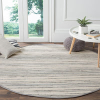 Safavieh Rag Rug Rar126A Ivory / Grey Striped Area Rug