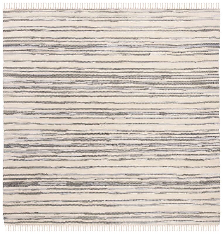 Safavieh Rag Rug Rar126A Ivory / Grey Striped Area Rug