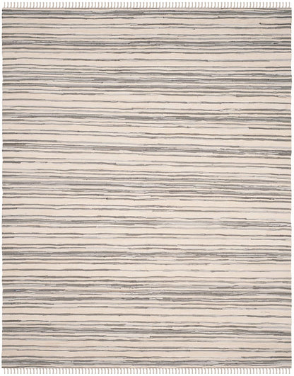 Safavieh Rag Rug Rar126A Ivory / Grey Striped Area Rug