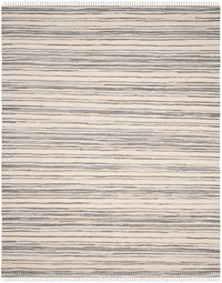 Safavieh Rag Rug Rar126A Ivory / Grey Striped Area Rug