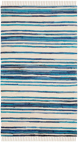 Safavieh Rag Rug Rar126B Ivory / Blue Rugs.