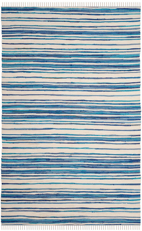 Safavieh Rag Rug Rar126B Ivory / Blue Rugs.
