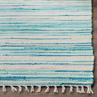 Safavieh Rag Rug Rar126D Ivory / Green Striped Area Rug