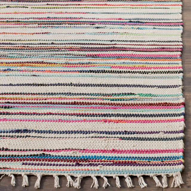 Safavieh Rag Rug Rar126G Ivory / Multi Striped Area Rug