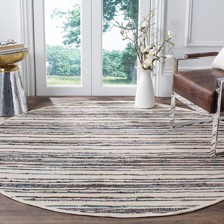 Safavieh Rag Rug Rar126Q Ivory / Charcoal Rugs.