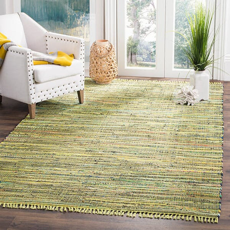 Safavieh Rag Rug Rar127D Light Green / Multi Rugs.