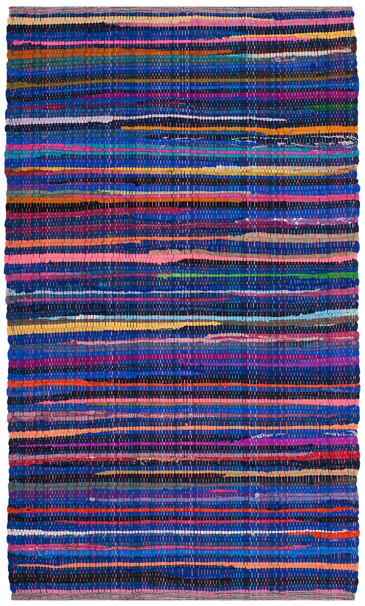 Safavieh Rag Rug Rar240B Blue / Multi Striped Area Rug