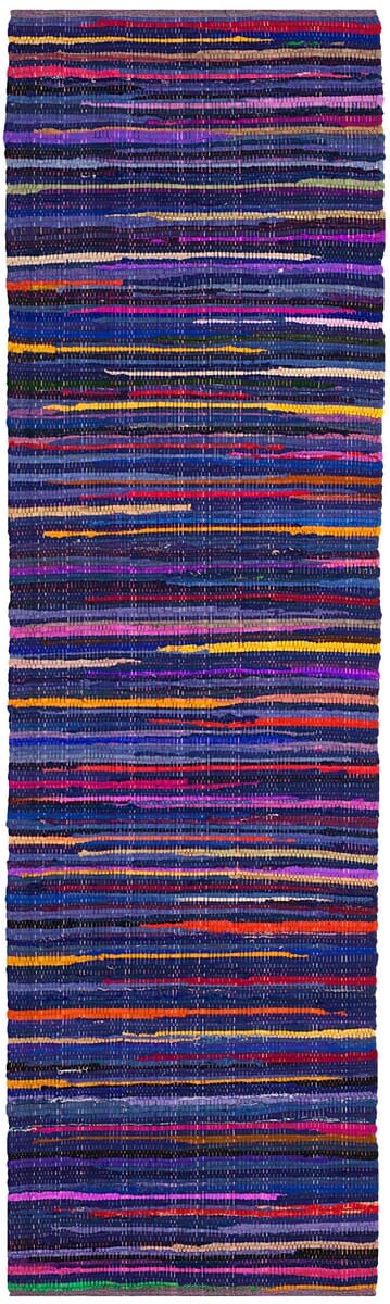 Safavieh Rag Rug Rar240B Blue / Multi Striped Area Rug