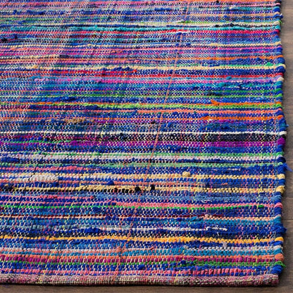 Safavieh Rag Rug Rar240B Blue / Multi Striped Area Rug