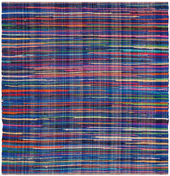 Safavieh Rag Rug Rar240B Blue / Multi Striped Area Rug