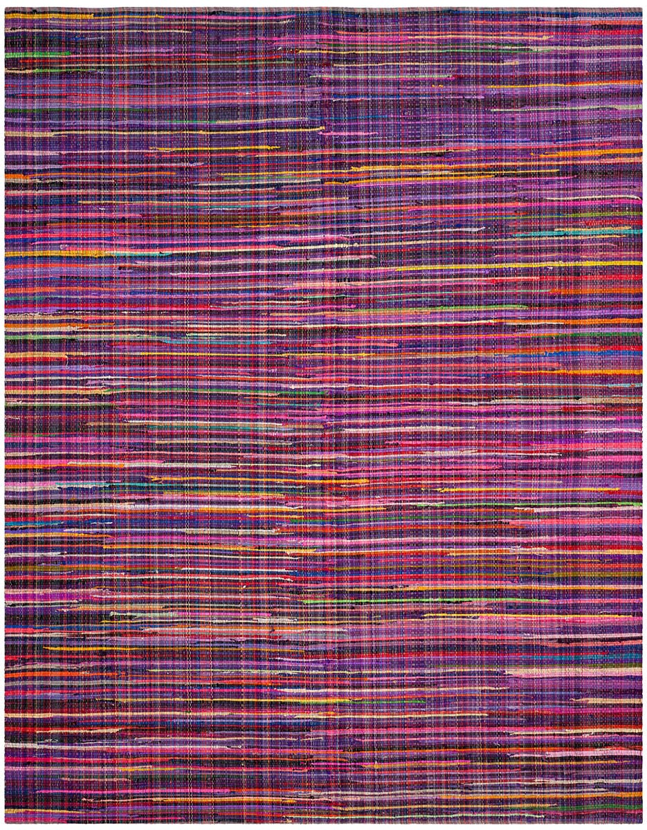 Safavieh Rag Rug Rar240C Purple / Multi Striped Area Rug