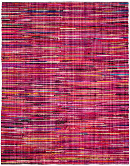 Safavieh Rag Rug Rar240D Red / Multi Striped Area Rug