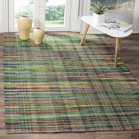 Safavieh Rag Rug Rar240E Green / Multi Striped Area Rug