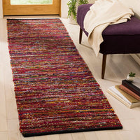 Safavieh Rag Rug Rar250H Fuchsia / Black Area Rug