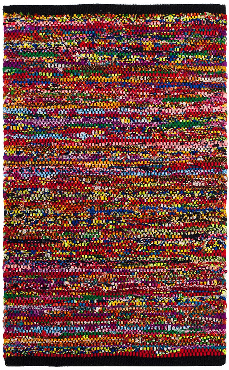 Safavieh Rag Rug Rar250H Fuchsia / Black Area Rug