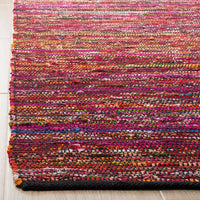 Safavieh Rag Rug Rar250H Fuchsia / Black Area Rug