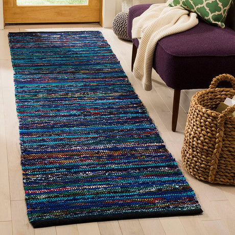 Safavieh Rag Rug Rar250K Turquoise / Black Rugs.