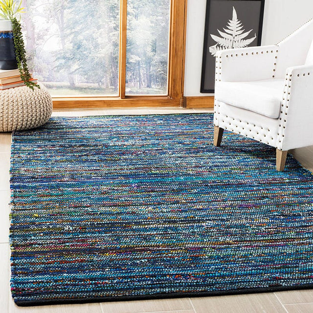 Safavieh Rag Rug Rar250K Turquoise / Black Rugs.