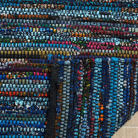 Safavieh Rag Rug Rar250K Turquoise / Black Rugs.