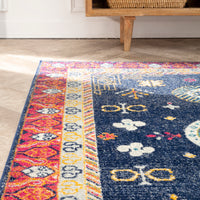 Nuloom Vintage Border Motif Nvi3213A Blue Area Rug