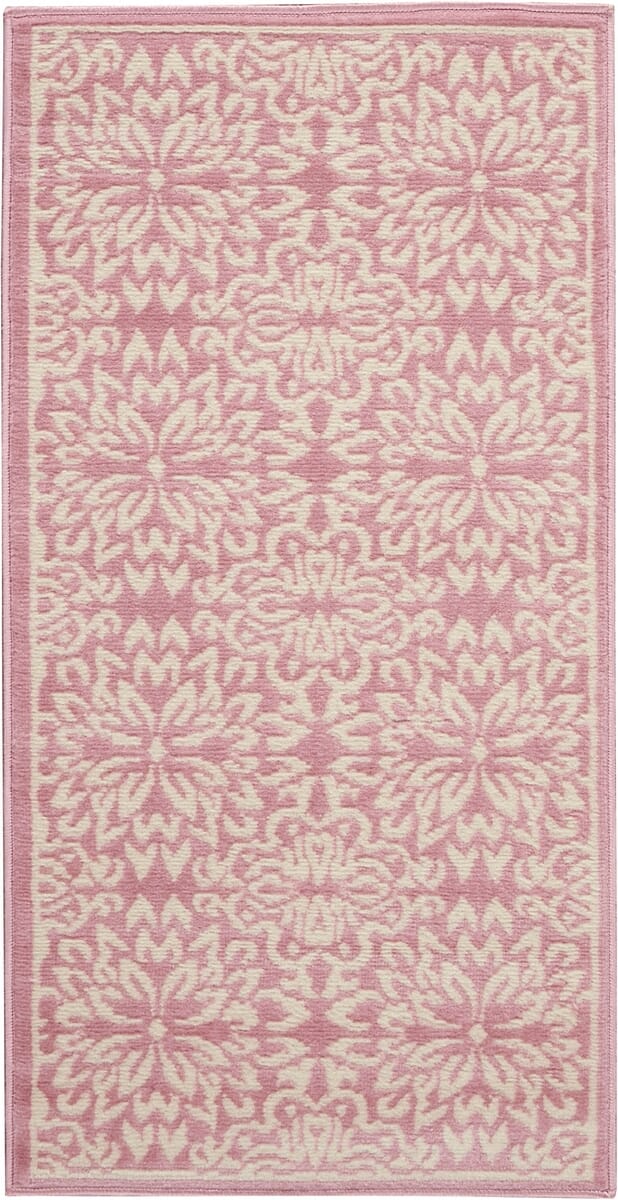 Nourison Jubilant Jub06 Ivory / Pink Damask Area Rug