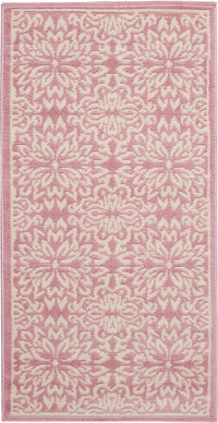 Nourison Jubilant Jub06 Ivory / Pink Damask Area Rug