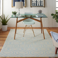 Nourison Jubilant Jub19 Ivory / Blue Geometric Area Rug