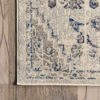 Nuloom Leahy Bohemian Floral Distressed Nle1399A Gray Area Rug